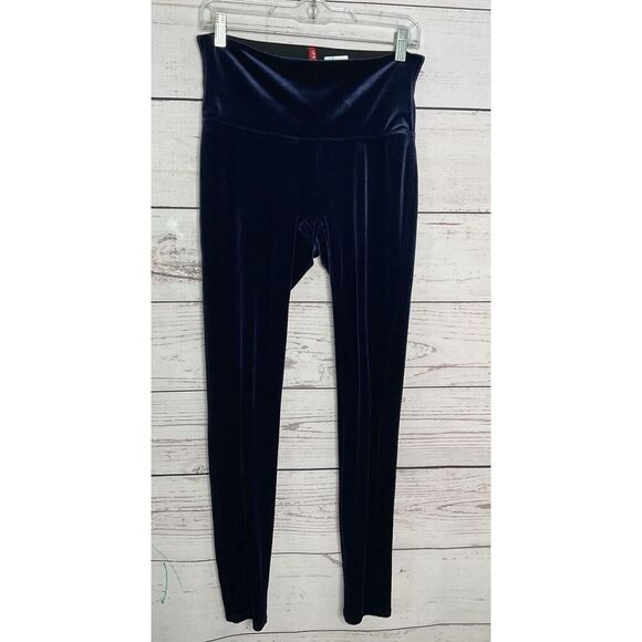 NWOT Spanx Lapis Night Velvet Leggings Stretch Ankle Length Size Large Shapewear - Picture 3 of 11